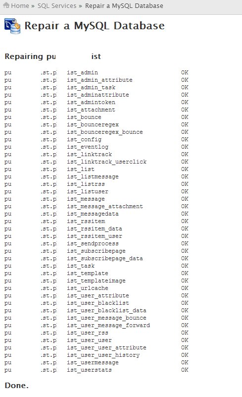 Repair a MySQL Database Repair a MySQL Database
